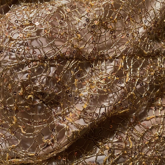 David Meister gold cocktail dress. - Picture 4 of 5